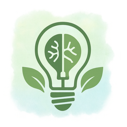 Energy and Focus IV therapy icon with lightbulb and leaves