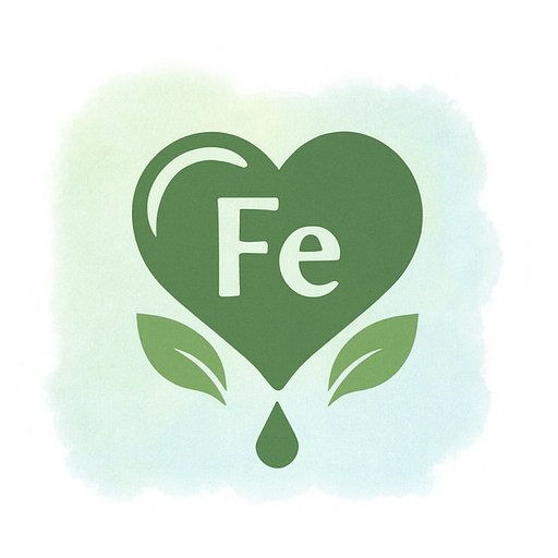 Iron Infusion IV therapy icon with Fe heart and droplet