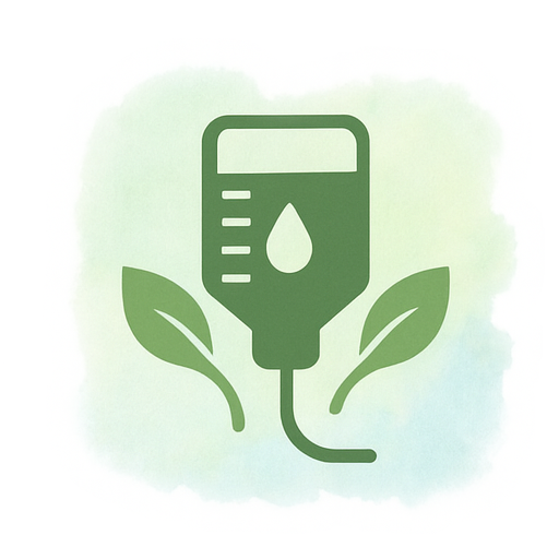 Recovery and Hydration IV therapy icon with IV bag and droplet